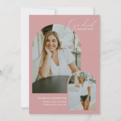Faire-part Script Whimsical Blush Pink Arch Photo Graduation (Devant)