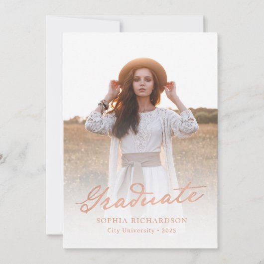 Faire-part Script Whimsical | Diplôme Chic Two Photo (Devant)