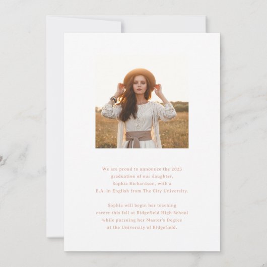 Faire-part Script Whimsical | Diplôme Chic Two Photo (Dos)