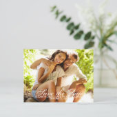 Faire-part Script Whimsical Enregistrer La Carte Postale Cart (Debout devant)