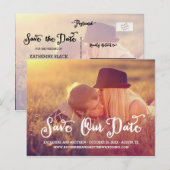 Faire-part Script Whimy | Enregistrer la carte postale Date (Devant / Derrière)