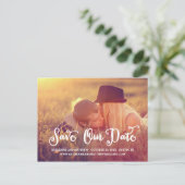 Faire-part Script Whimy | Enregistrer la carte postale Date (Debout devant)