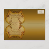 Faire-part Scrolls en bronze Enregistrer la carte postale Dat (Dos)