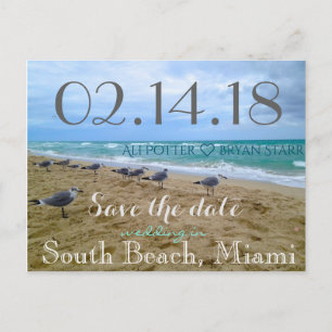 Faire-part Seagull Beach Enregistrer la date Carte postale