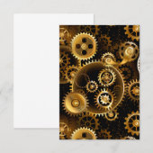 Faire-part Seamless Steampunk Brass Gears (Devant / Derrière)