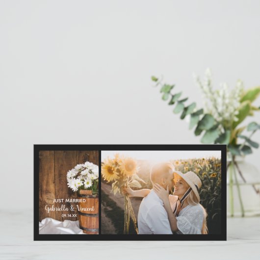 Faire-part Seau en bois et marmites pays juste marié (Debout devant)