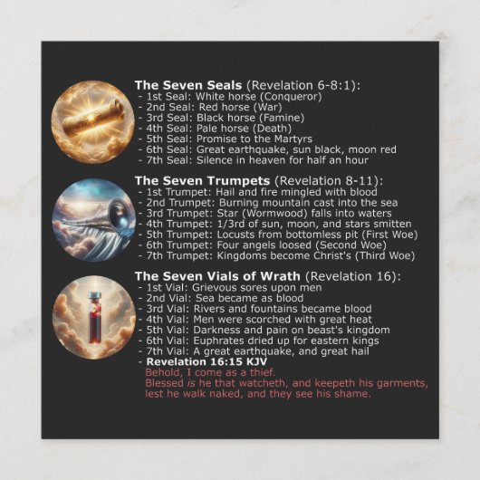 Faire-part Séquence de signes du Livre de l'Apocalypse - Bibl (Devant)