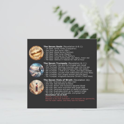 Faire-part Séquence des signes de l'Apocalypse - Bible KJV (Debout devant)