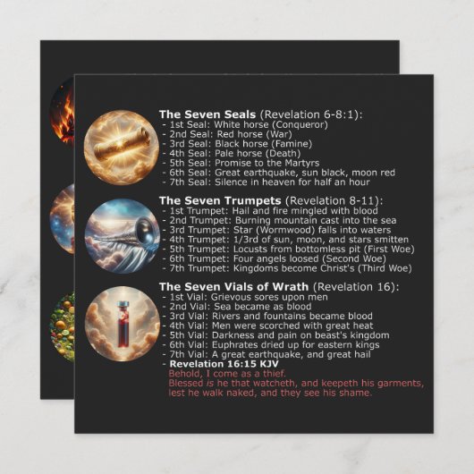 Faire-part Séquence des signes de l'Apocalypse - Bible KJV (Devant / Derrière)