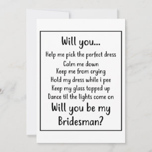 Faire-part Seras-tu mon Bridesman ?