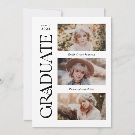 Faire-part Série branchée Multiphoto Graduation (Devant)