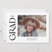 Faire-part Serif tendance deux photos Graduation (Devant)