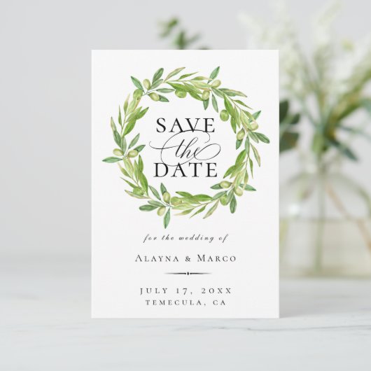 Faire-part Serre D'Olive Toscane Enregistrer La Date (Debout devant)