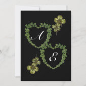 Faire-part SHAMROCK COEURS MONOGRAMME Vert noir (Devant)