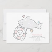 Faire-part Shark Ahoy Baby Girl Birth (Devant)