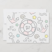 Faire-part Shark Ahoy Baby Girl Birth (Dos)