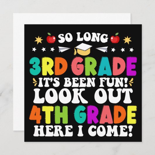 Faire-part Si longue 3e année regardez dehors 4e année Gradua (Devant / Derrière)