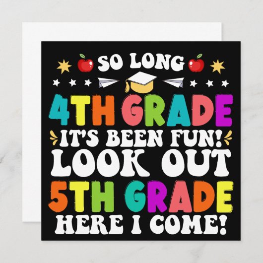 Faire-part Si longue 4e année regardez dehors 5e année Gradua (Devant / Derrière)