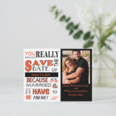 Faire-part Signboard Enregistrer La Date (Tangerine) (Debout devant)