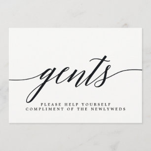 Faire-part Signe de salle de bain Mariage Gents - Script mode