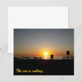Faire-part Silhouette de coucher de soleil d'été côtier (Devant / Derrière)