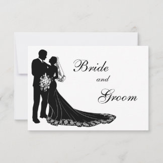 Faire-part silhouette de mariée et de marié