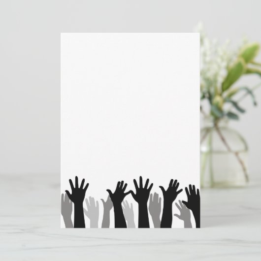 Faire-part Silhouette des mains levées, levage de mains, prot (Debout devant)