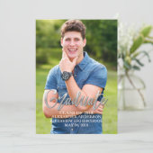 Faire-part Silver Faux Foil Diplôme photo (Debout devant)