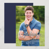 Faire-part Silver Faux Foil Diplôme photo (Devant / Derrière)