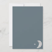 Faire-part Silver lune étoiles bleu aquarelle photo bébé nais (Dos)