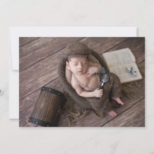 Faire-part Simple 2 Photo Boy Naissance (Dos)