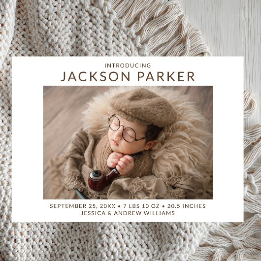 Faire-part Simple 2 Photo Boy Naissance