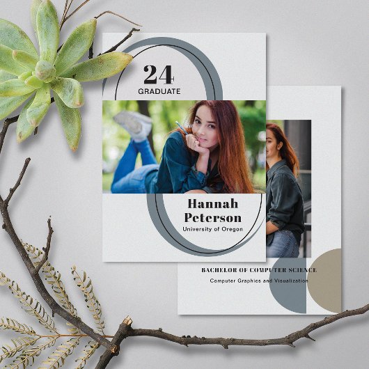 Faire-part Simple 2 Photo University Ardoise