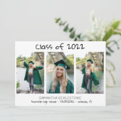 Faire-part Simple 3 photo Collage Classe de graduation person (Debout devant)