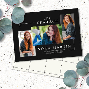 Faire-part Simple 3 photo noir blanc