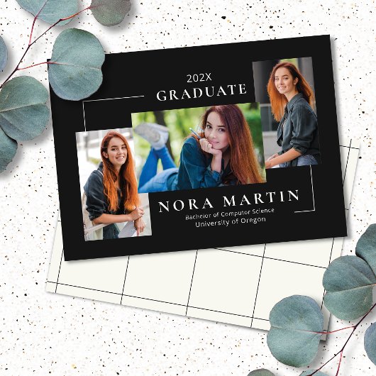 Faire-part Simple 3 photo noir blanc