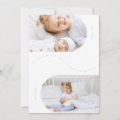 Faire-part simple arc nouveau-né photo collage bébé bleu nais (Dos)