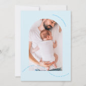 Faire-part simple arche photo collage bébé bleu garçon naissa (Devant)