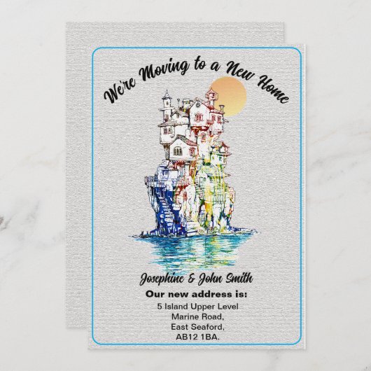Faire-part Simple Avis de Changement d'Adresse à l'Intention (Devant / Derrière)