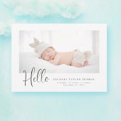 Faire-part Simple bébé Merci photo Script Coeur