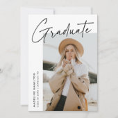 Faire-part Simple Black Script 5 Photo Collage Graduation (Devant)