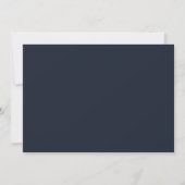Faire-part Simple bleu marine script mariage merci (Dos)