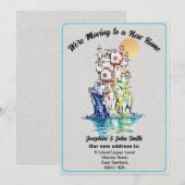 Faire-part Simple Changement d'Adresse à l'Intention des Amis (Devant / Derrière)