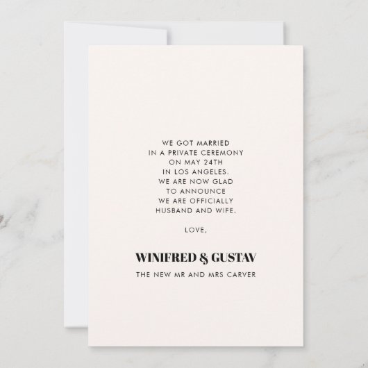 Faire-part Simple chic pêche en terre cuite arche photo maria (Dos)