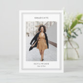 Faire-part Simple Classic Border 2 Photo Elegant Graduation (Debout devant)