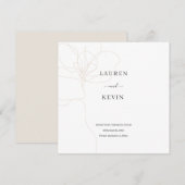 Faire-part simple classique illustré de fleurs à (Devant / Derrière)