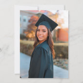 Faire-part Simple classique noir et blanc photo graduation (Dos)