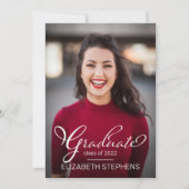 Faire-part Simple Classy Script Graduate Photo Party Grad Un (Devant)