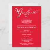 Faire-part Simple Classy Script Graduate Photo Party Grad Un (Dos)