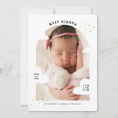 Faire-part Simple Cloud Arch Photo Collage Merci naissance (Devant)